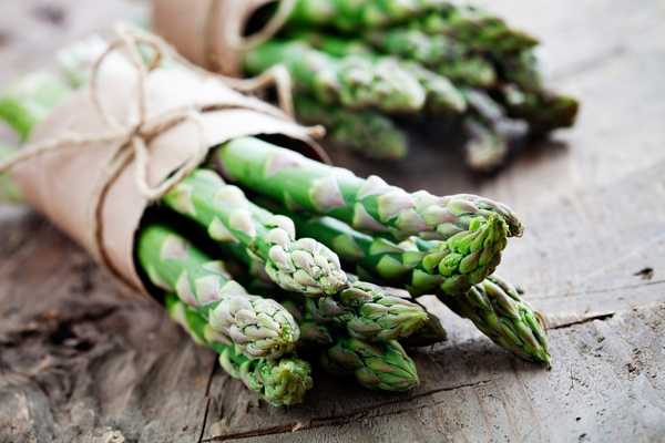 Bag of asparagus on a worktop for National Asparagus Day