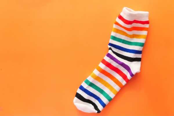 One stripy sock on its own for National Lost Sock Day