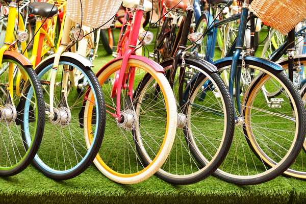 Bicycles parked up for World Bicycle Day