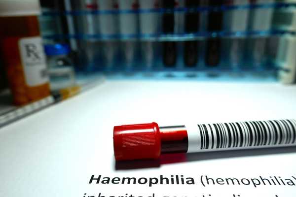 Blood sample in tube for World Haemophilia Day