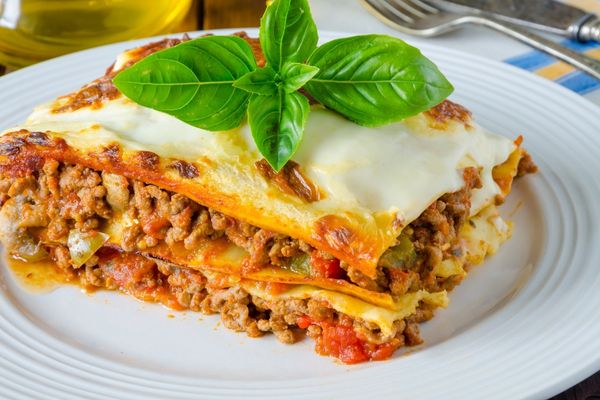 Lasagne on a plate for Lasagne Day