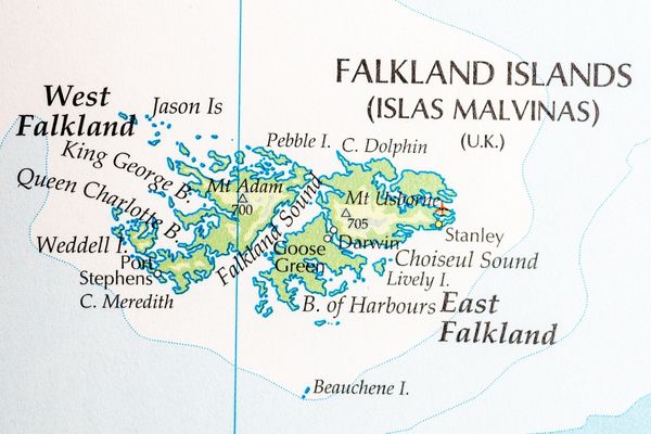 Map of Falklands Islands for Falklands Day