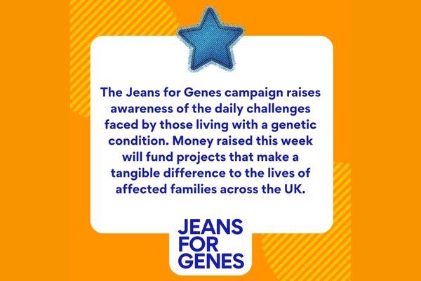 Graphic explaining the Jeans for Genes Campaign for Jeans for Genes Day