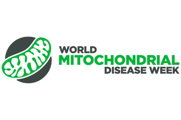 Graphic showing mitochondria and text reading "World Mitochondrial Disease Week" for World Mitochondrial Disease Week