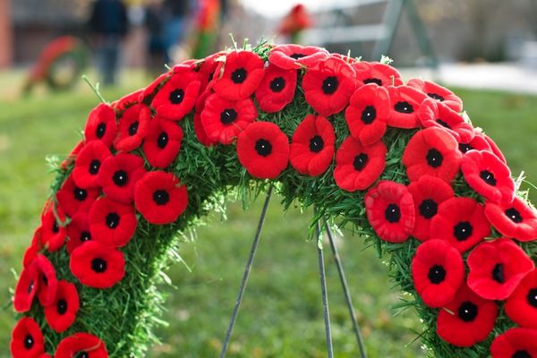 Wreath of poppies for Remembrance Sunday