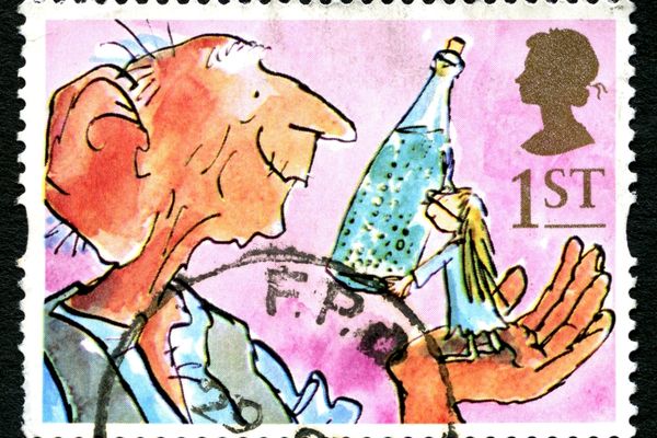 Picture of an illustrated stamp for Roald Dahl Day