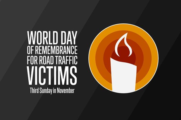 Image of candle with text reading "World Day of Remembrance for Road Traffic Victims. Third Sunday in November"