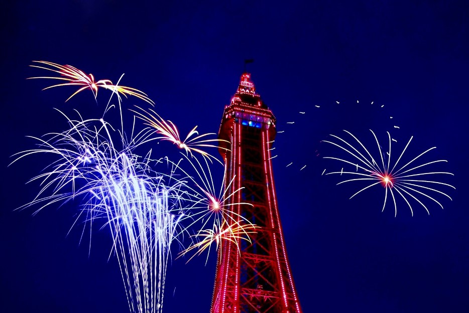 Blackpool Tower and fireworks