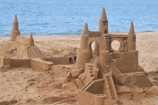 Intricate sandcastles for Sandcastle Day