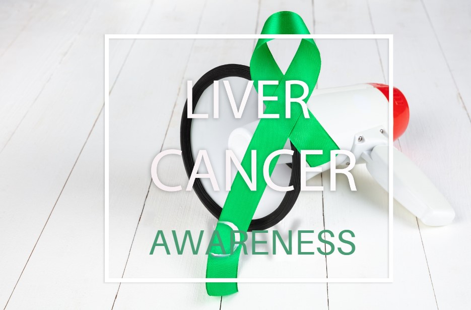 Image with Liver Cancer Awareness with green ribbon