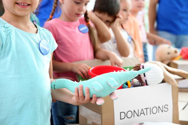 Children gather donations for Small Charity week