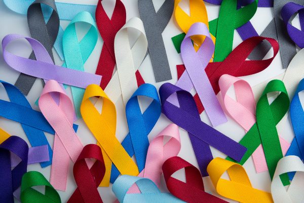 All the ribbon colours for Stand up to Cancer