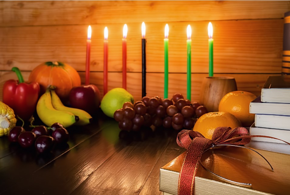 7 candles representing core principles of Kwanzaa