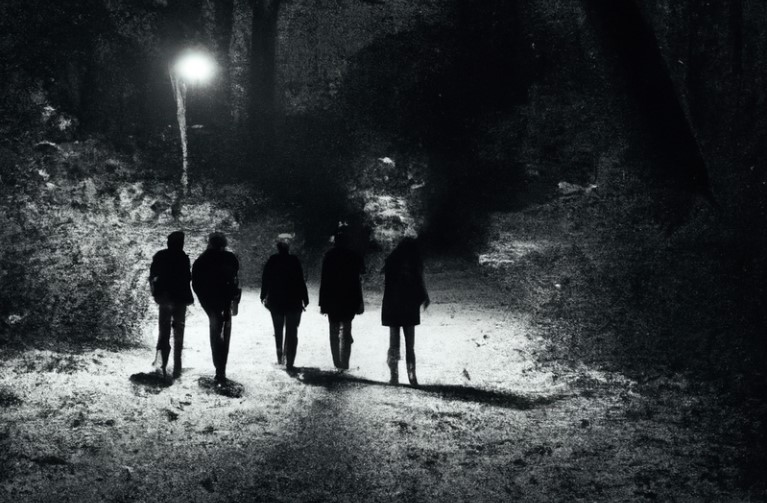 Group of people walking in winter for Ireland Lights Up Community Walking